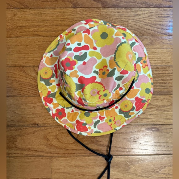 MAD Engine Retro Hippie Boho Flower Bucket Hat with Drawstring Cotton OS - Picture 5 of 10